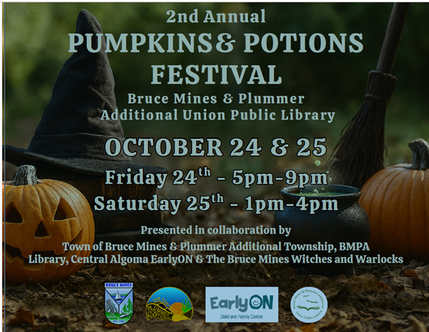 Pumpkins & Potions Festival poster October 24th and 25th