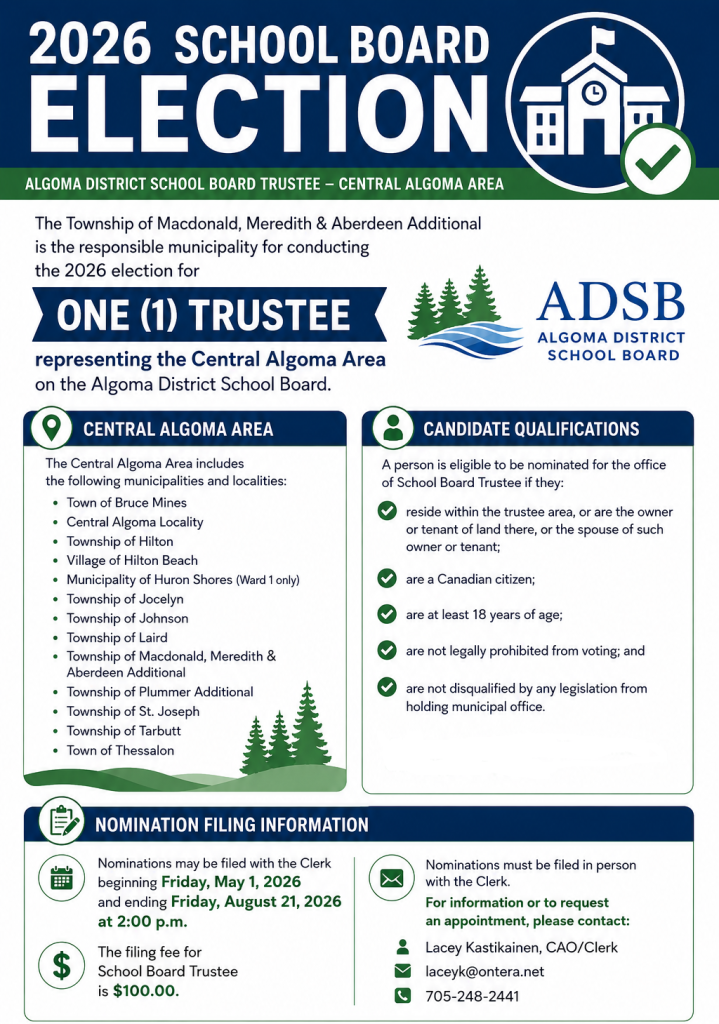 Brochure regarding ADSB School Board Election